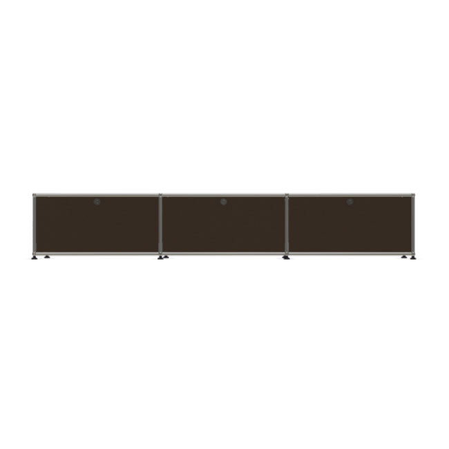 3x1 Modular Metal Sideboard with 3 doors [W(750+750+750)XD350XH350] by Usm #USM Brown