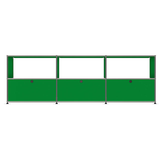 3x2 Modular Metal Sideboard with 3 bottom doors & 3-2-2 pannel [W(750+750+750)XD350XH(350+350)] by Usm #USM Green