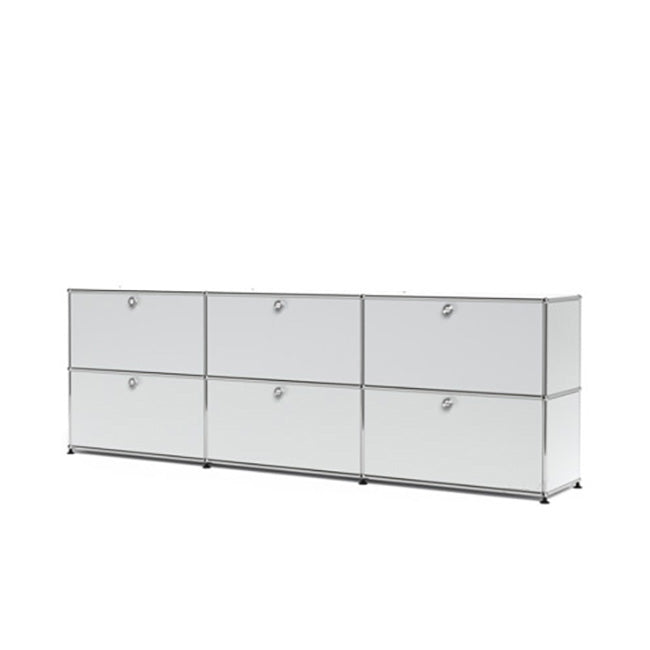 3x2 Modular Metal Sideboard with 6 doors [W(750+750+750)XD350XH(350+350)] by Usm #USM Matte Silver