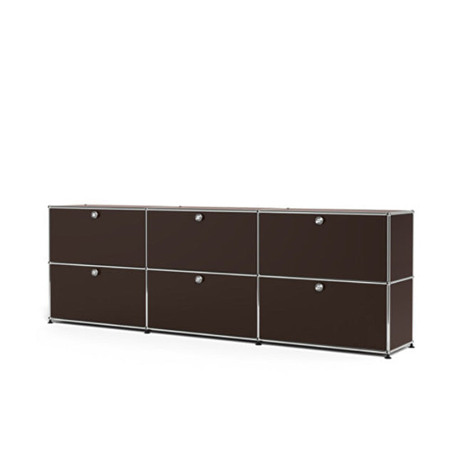 3x2 Modular Metal Sideboard with 6 doors [W(750+750+750)XD350XH(350+350)] by Usm #USM Brown