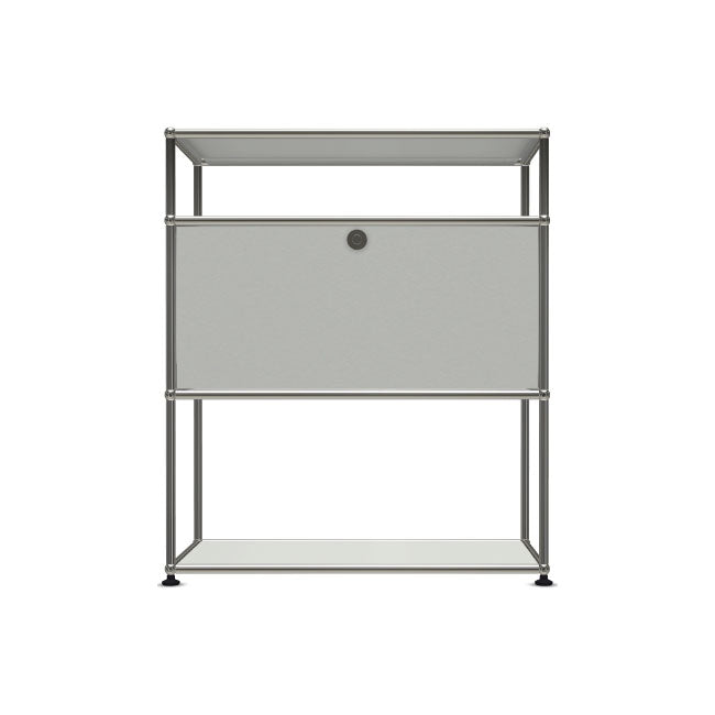 1x3 Modular Metal Highboard with 1 middle door & 1-1 pannel [W750XD350XH(350+350+175)] by Usm #Light Gray [RAL 7035]