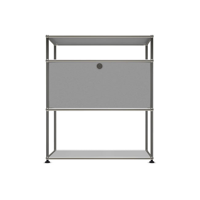 1x3 Modular Metal Highboard with 1 middle door & 1-1 pannel [W750XD350XH(350+350+175)] by Usm #USM Matte Silver