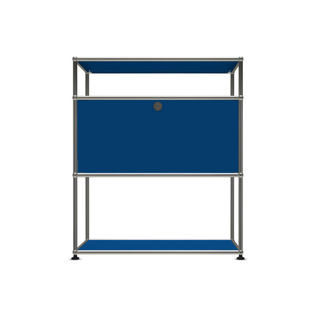 1x3 Modular Metal Highboard with 1 middle door & 1-1 pannel [W750XD350XH(350+350+175)] by Usm #Gentian Blue [RAL 5010]