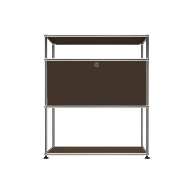 1x3 Modular Metal Highboard with 1 middle door & 1-1 pannel [W750XD350XH(350+350+175)] by Usm #USM Brown