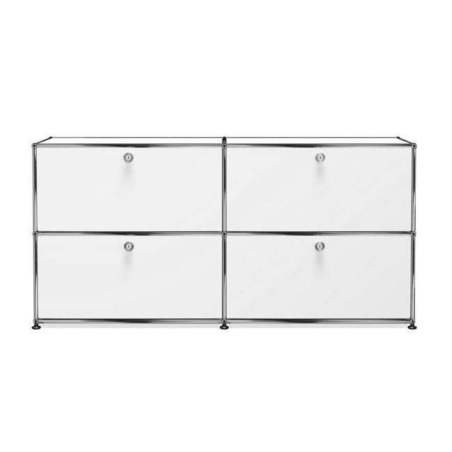 2x2 Modular Metal Sideboard with 4 doors [W(750+750)XD350XH(350+350)] by Usm #Pure White [RAL 9010]