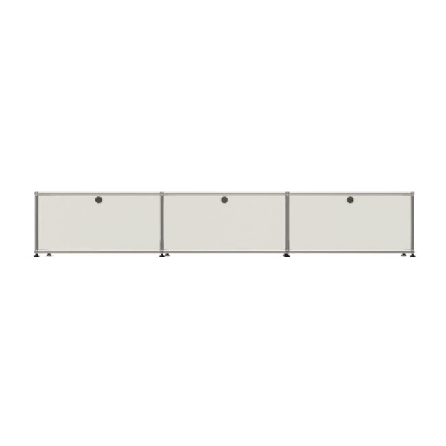 3x1 Modular Metal Sideboard with 3 doors [W(750+750+750)XD350XH350] by Usm #Pure White [RAL 9010]