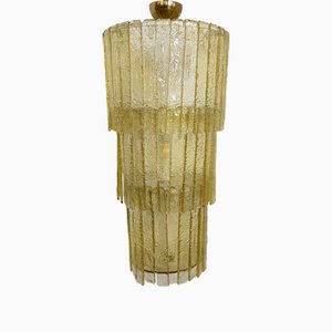 Majestic and Monumental Golden Murano Glass Chandelier, Italy, 1980s-JPQ-2042017