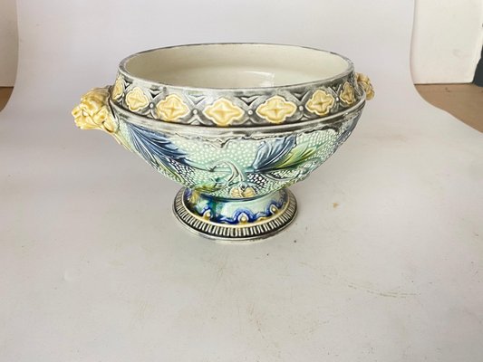 Majolica Bowl or Vide Poche, Belgium, 1900s-UR-1696491