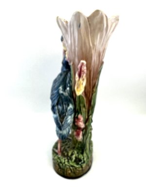 Majolica Heron Stick Stand, 1890s-EUT-1793866