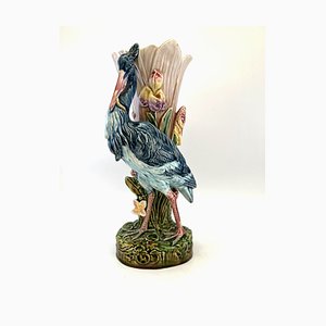 Majolica Heron Stick Stand, 1890s-EUT-1793866