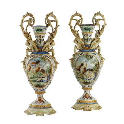 Majolica Vases, Set of 2-VMM-2026538