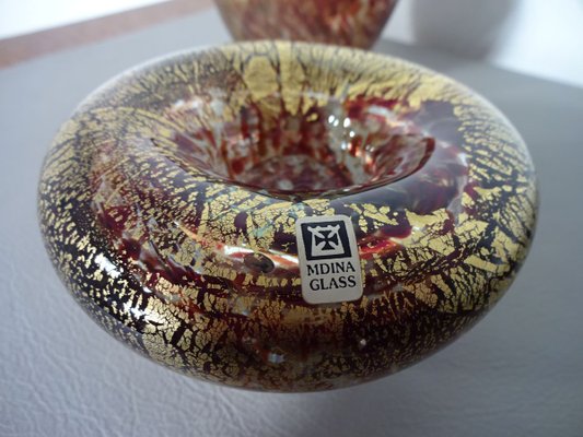 Maltese Glass Ashtrays rom Mdina, 1960s, Set of 2-RDW-632387