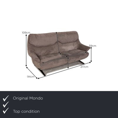 Malu Fabric Two Seater Gray Taupe Sofa from Mondo-RQW-1748428