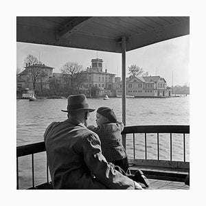 Man, Child Passing Ferry House Hamburg Uhlenhorst, Germany 1938, Printed 2021-DYV-992041