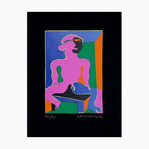 Man in Pink - Original Screen Print by Fritz Baumgartner - 1970 ca. 1970 ca.-ZCI-762196