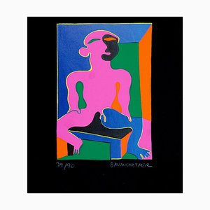 Man in Pink - Original Screen Print by Fritz Baumgartner - 1970 ca. 1970-ZCI-760346