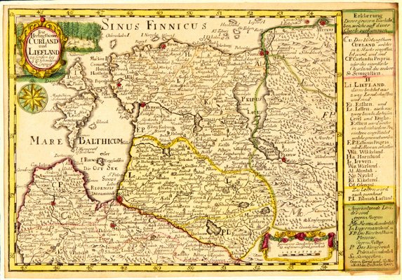 Map of Courland and Livonia by G. Schreiber, 1730s-WMV-1310490