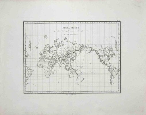 Map of the World, Original Etching, 1820-ZCI-1326701