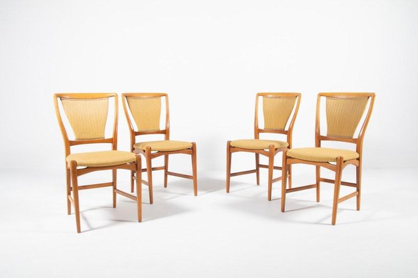 Maple Frame Chairs by David Rosen for Nordiska Kompaniet, 1960s, Set of 4-KMC-920499