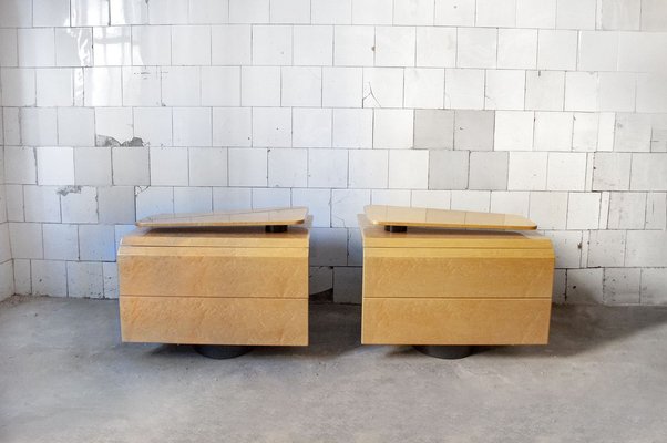 Maple Nightstands by Giovanni Offredi for Saporiti Italia, 1970s, Set of 2-VCV-887748