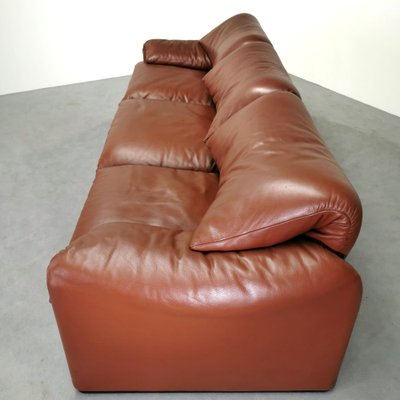 Maralunga 3-Seater Sofa in Leather Vico Magistretti for Cassina, 1973-PRS-1821930