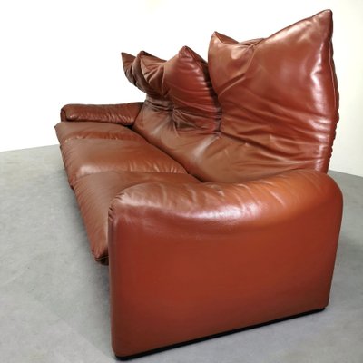 Maralunga 3-Seater Sofa in Leather Vico Magistretti for Cassina, 1973-PRS-1821930