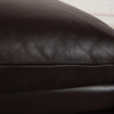 Maralunga Leather Sofa Set in Dark Brown from Cassina, Set of 3-RQW-2036326