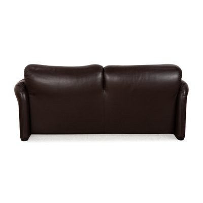 Maralunga Leather Two Seater Dark Brown Sofa from Cassina-RQW-2036286