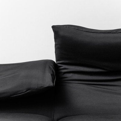 Maralunga Sofa in Black Fabric by Vico Magistretti for Cassina, 1970s-ZLY-1925696