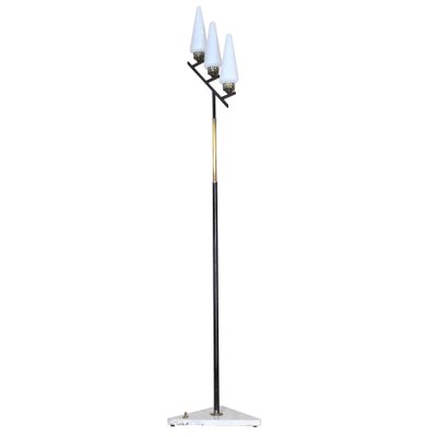 Marble and Brass Floor Lamp from Stilnovo, 1950s-JQO-708329