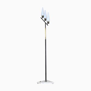 Marble and Brass Floor Lamp from Stilnovo, 1950s-JQO-708329