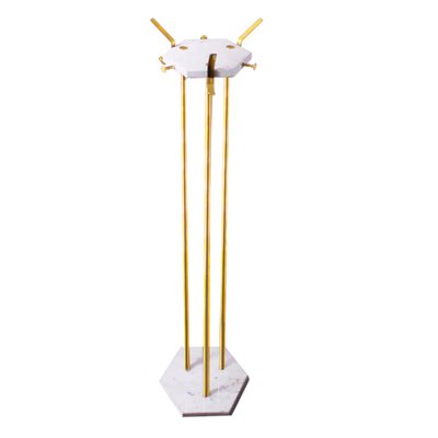 Marble and Brass Italian Floor Coat Rack, 1970s-XT-1056653