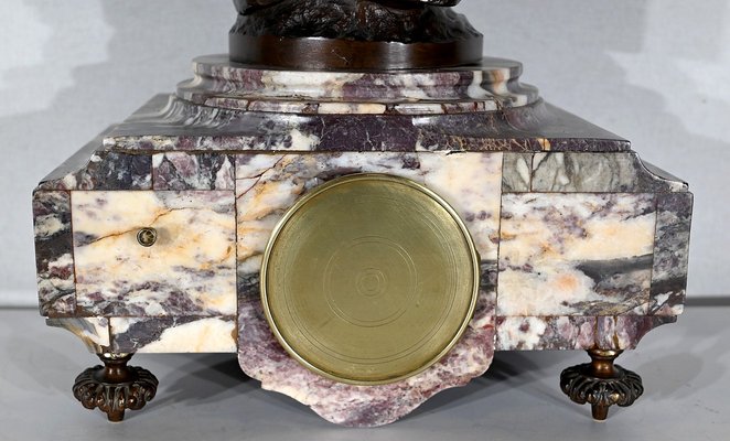 Marble and Bronze Chimney Decorative, End of 19th Century, Set of 3-RVK-1395652