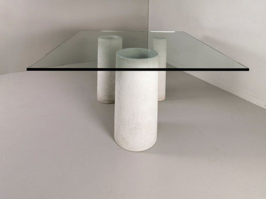 Marble and Glass Dining Table by Giulio Lazzotti for Casigliani, 1970s-PRS-799375