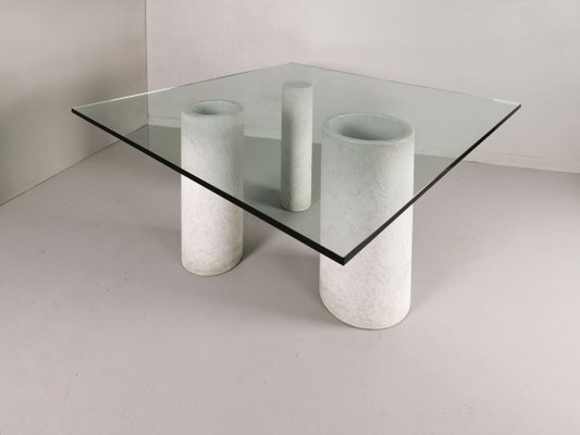 Marble and Glass Dining Table by Giulio Lazzotti for Casigliani, 1970s-PRS-799375