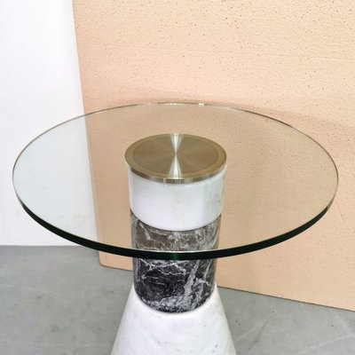 Marble and Glass Side Table from Acerbis, 1980s-PRS-1740499