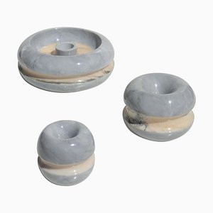 Marble Ashtray Set by Massimo Vignelli for Casigliani, 1970s, Set of 3-KGD-941043