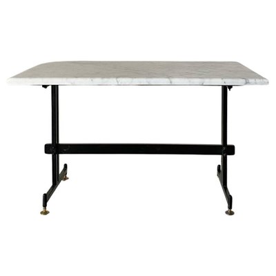 Marble Living Room Table in Iron and Brass, 1960s-TOI-1747292