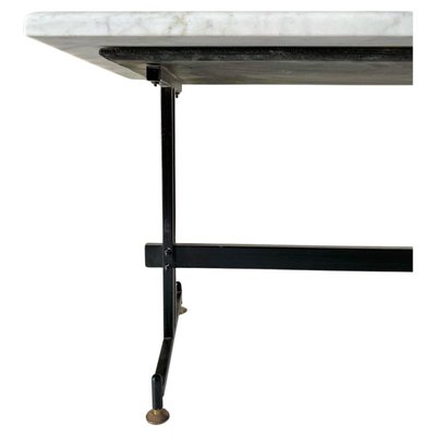 Marble Living Room Table in Iron and Brass, 1960s-TOI-1747292