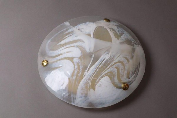 Marble Murano Glass & Brass Wall Lamp from Hillebrand, 1970s-ESB-1376759