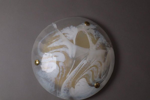 Marble Murano Glass & Brass Wall Lamp from Hillebrand, 1970s-ESB-1376759