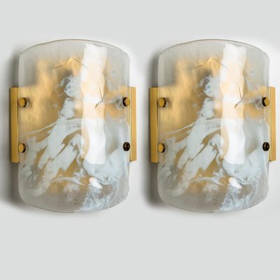 Marble & Murano Glass Wall Light Fixture from Hillebrand, 1960s-VDW-1436931