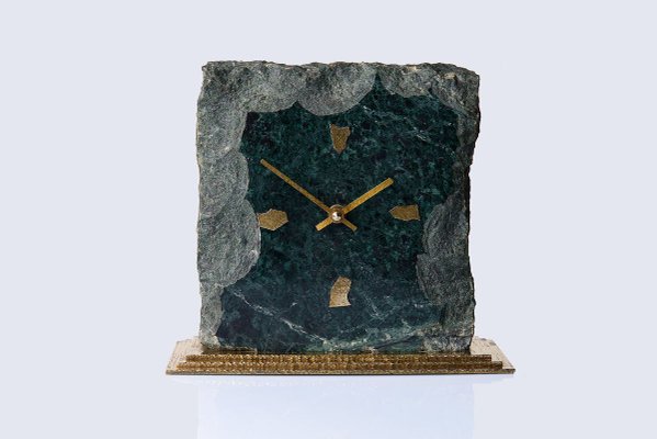 Marble Table Clock with Brass Base by Kienzle for Kienzle International, Germany-LBS-914352