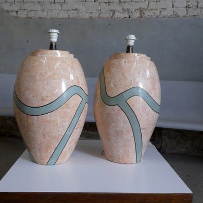 Marble Table Lamps, 1980s, Set of 2-QAV-1726383