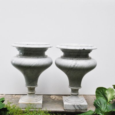 Marble Vases, 1980s, Set of 2-JQO-690417