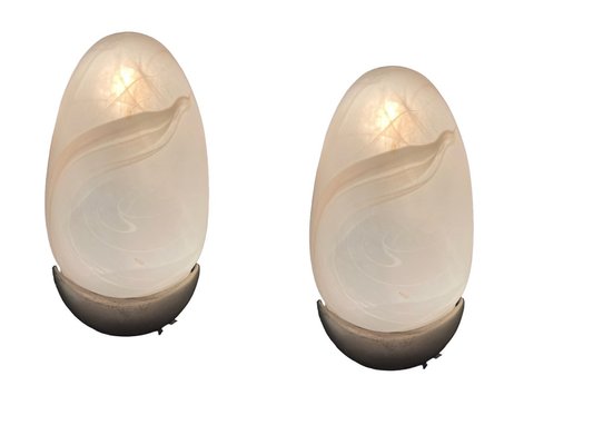 Marbled Glass Sconces, 1970s, Set of 2-JJC-1791507