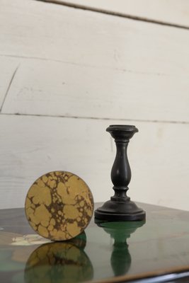 Marbled Spheres with Pedestals in Wood, 1950s, Set of 2-EBW-2017144