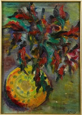 Marcel Gilly, Flower Vase, Oil on Panel, Early 20th Century-ZCI-844437