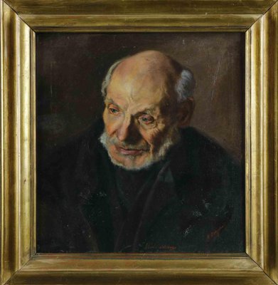 Marcello Dragonetti, Study of Man, Oil on Canvas, Late 19th Century, Framed-ZCI-1438161