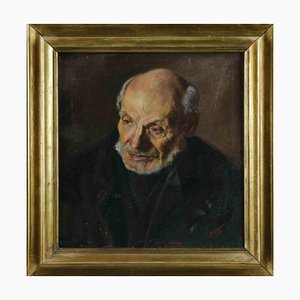 Marcello Dragonetti, Study of Man, Oil on Canvas, Late 19th Century, Framed-ZCI-1438161